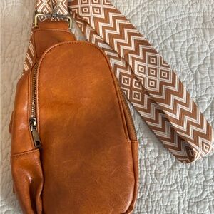 Crossbody Bag with Patterned Strap